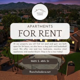 Come in for a tour of our beautiful community.
We'd be more than happy to help you find your future apartment home. Instagram post from @rancholadera on July 18, 2024 18:01:41pm